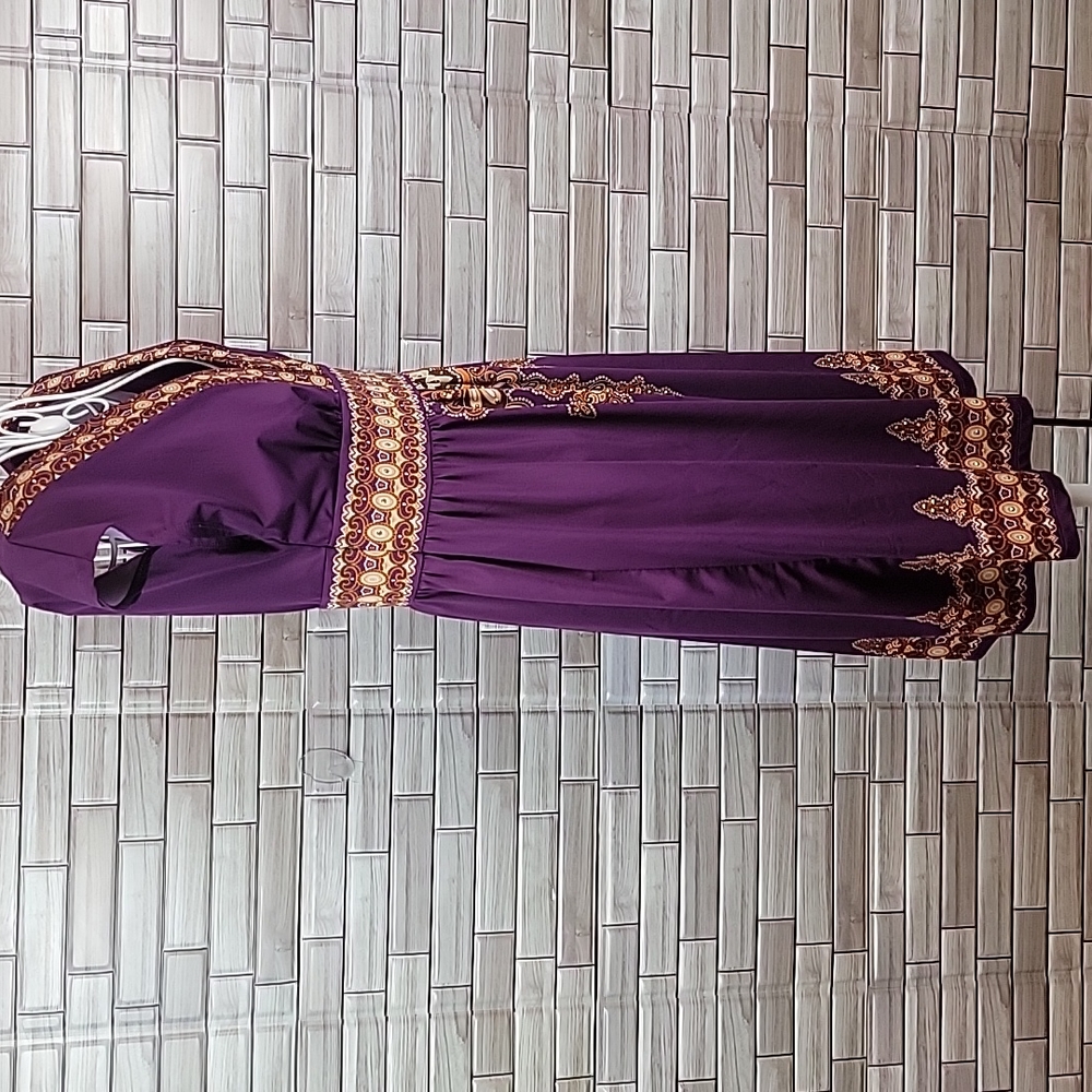 Deep v-neck purple dress - Picture 6 of 12